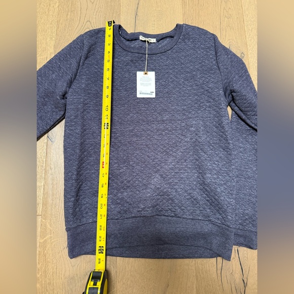 NWT Marine Layer Navy Blue Crewneck Sweatshirt with Quilted Texture in Size L - Picture 7 of 8